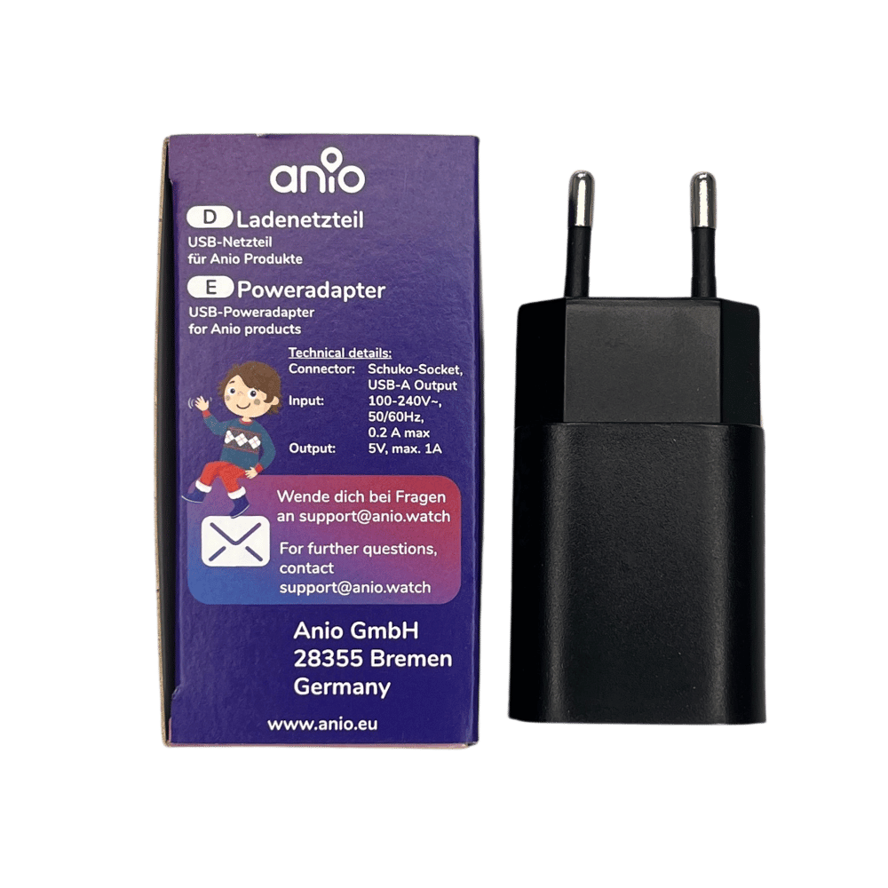 Anio Smartwatch USB-strømforsyning