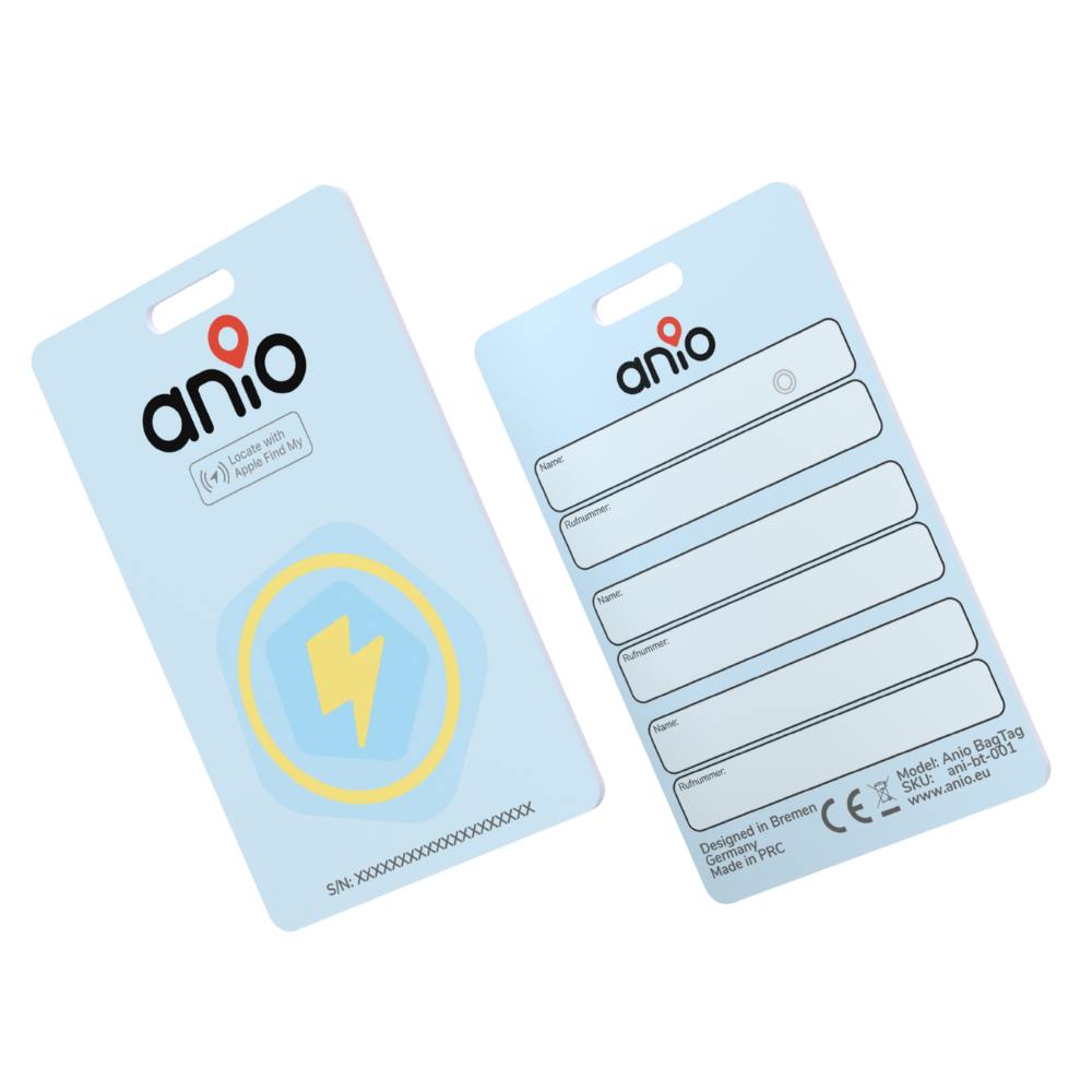 Anio BagTag - Ortungskarte mit Notfallkontakten