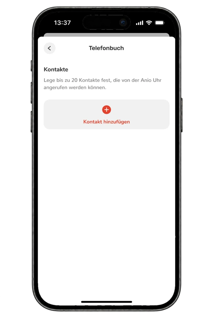 Telefonbuch in der Anio App