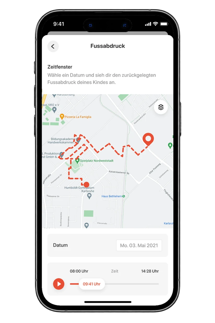 Fußabdruck in der Anio App