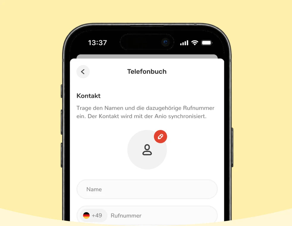 SOS-Kontakte in der Anio App